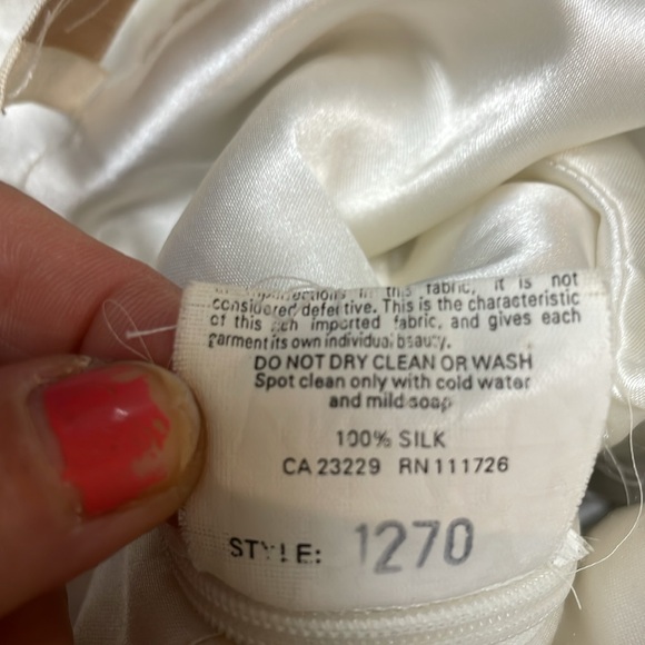 100% silk beaded lace bust mermaid hem gown - Picture 11 of 13